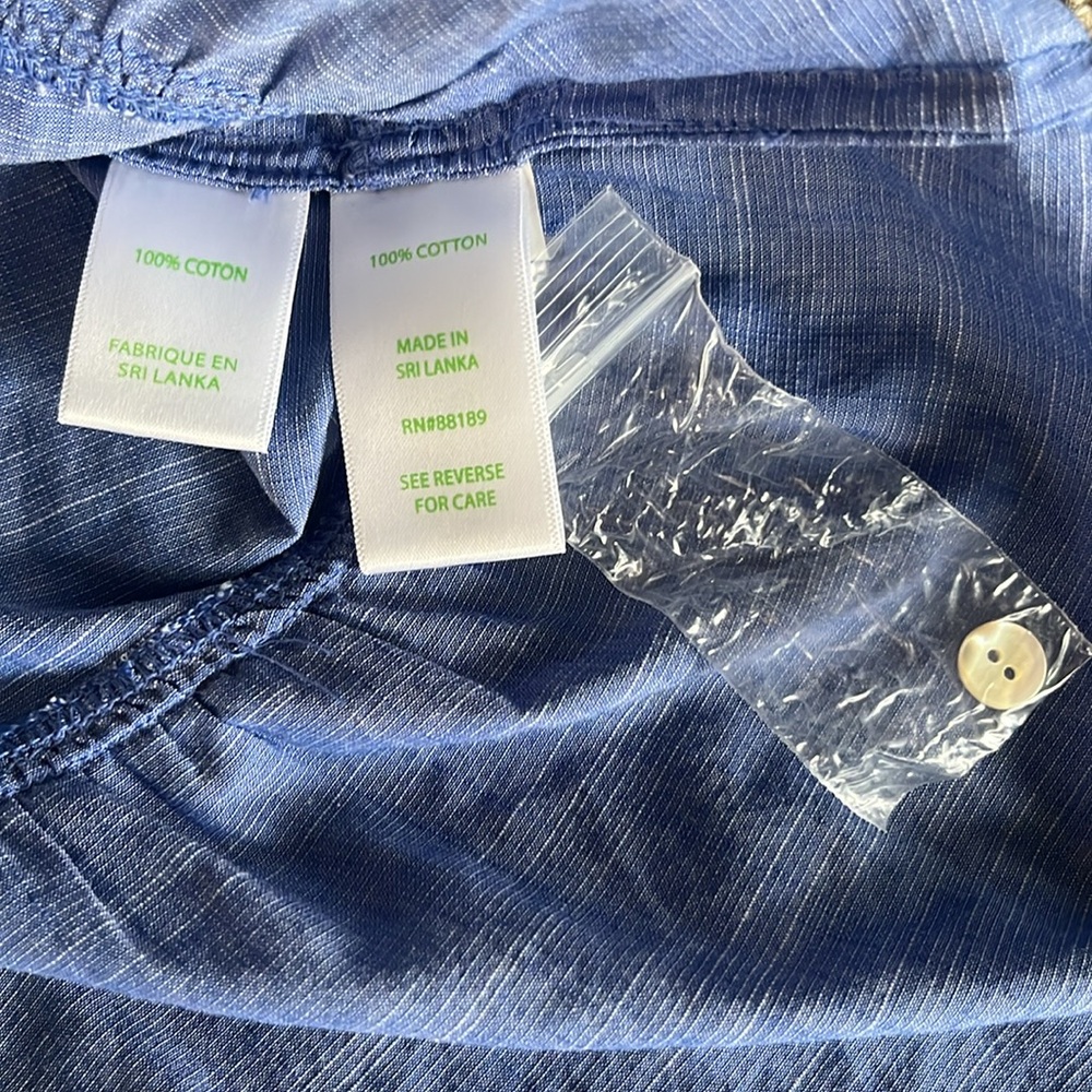 Lilly Pulitzer Blue Button-Down Peplum Shirt - Picture 7 of 7